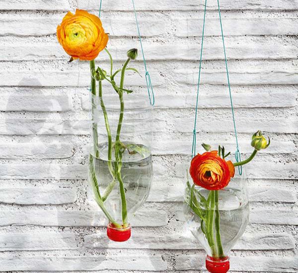 Recycled Bottle Hanging Vases