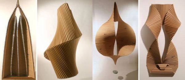 Abstract and feminine cardboard sculpture