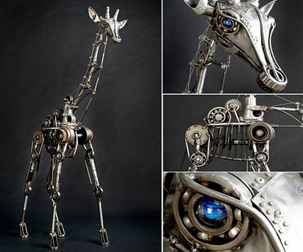Andrew Chase's kinetic animal sculpture