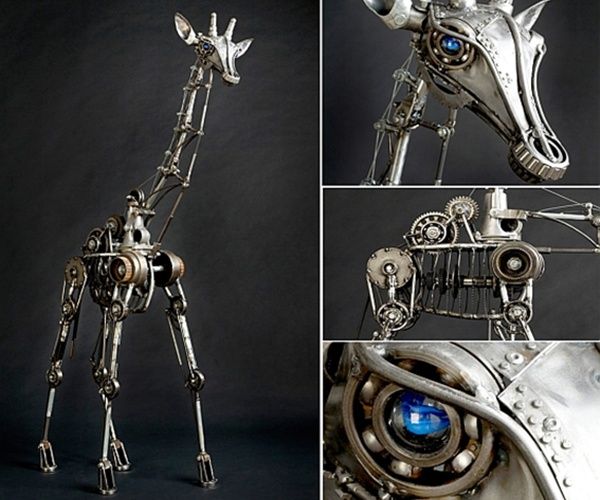 Andrew Chase's Kinetic animal sculptures
