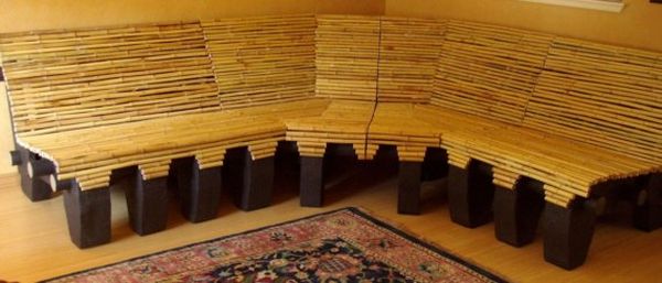 Bamboo and Cardboard Couch 1