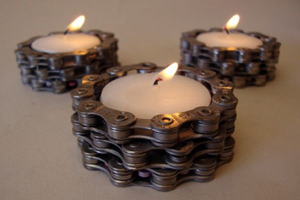 Bike Chain Tea Light Holders