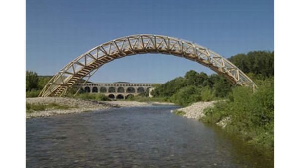 Bridge Made of Recycled Paper Tubes