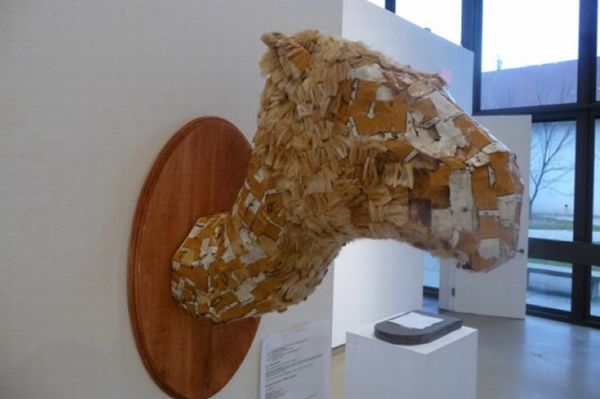 camel head made from cigarette butts
