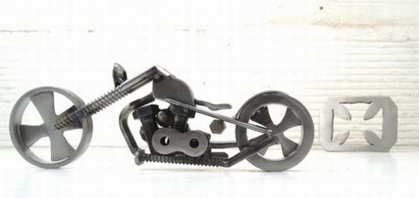 chopper sculpture from recycled steel 2