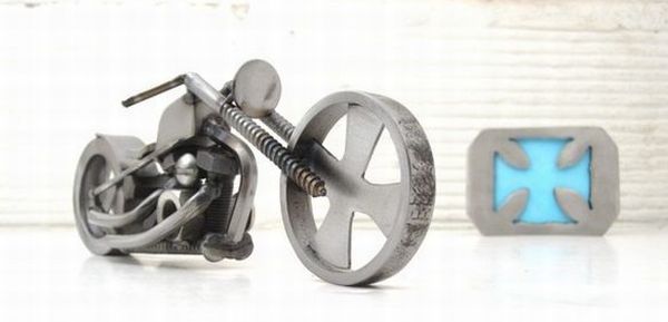 chopper sculpture from recycled steel 4