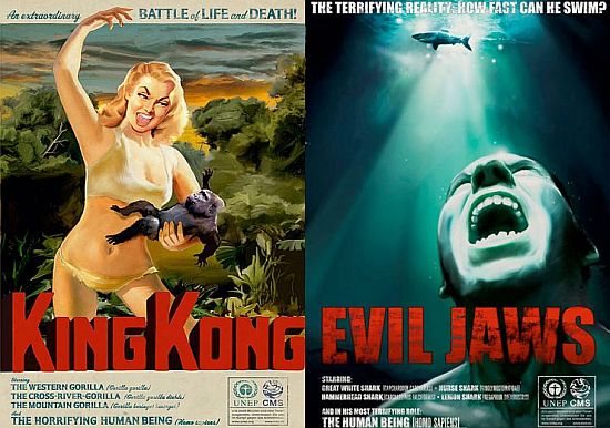 classic movies posters symbolize human cruelty