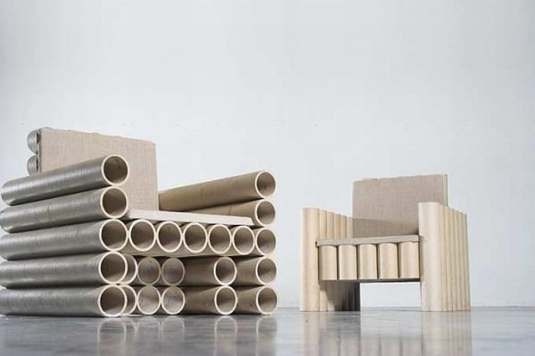 contemporary art design paper tube chair 595x396