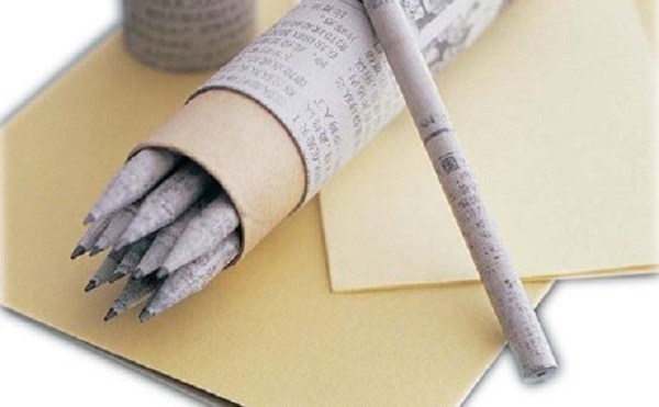 Design ideas recycled newspaper pencils