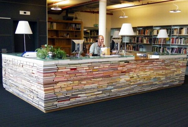 Desk Made From Recycled Books