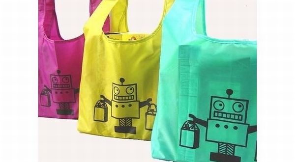 Dog Bone Artâs Robot shopping bags