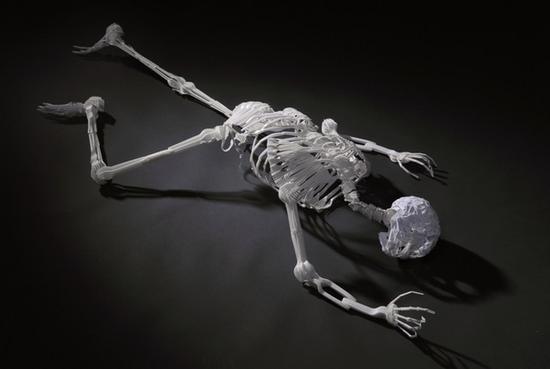 elliott mariess skeletal art recycled sculpture