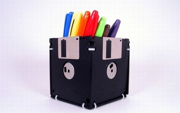 Floppy Disk Pen and Pencil Holder