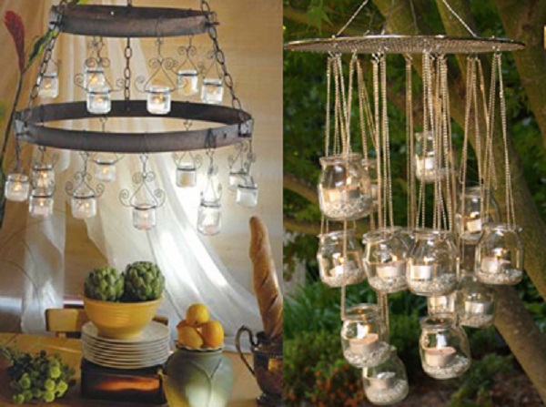 glass jar chandeliers