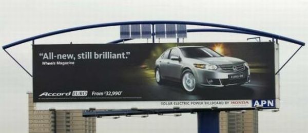 Honda solar-powered hybrid billboards