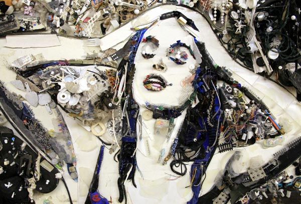Human Face Portraits Made from Junk