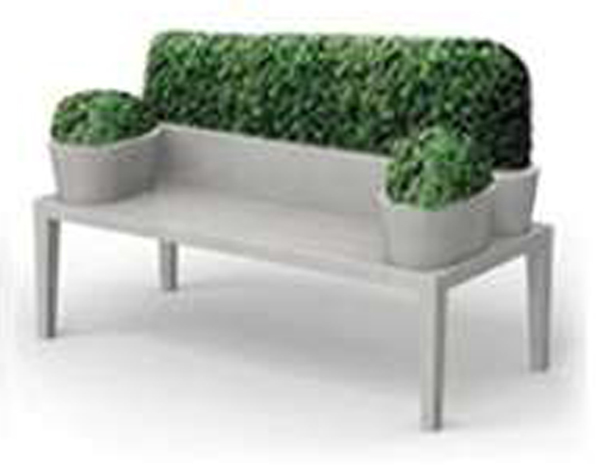 Living sofa with plants as back rest