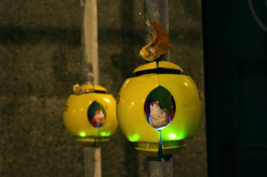luzinterruptus urban nest light art installation 6