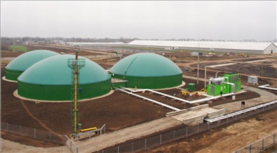 manure powered biogas facility