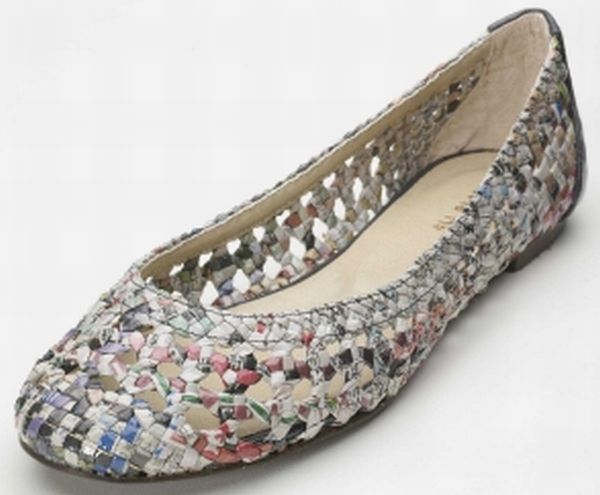 Newspaper ballet flats