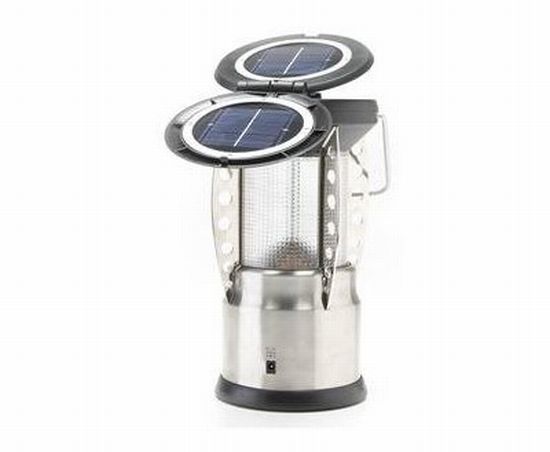 oasis solar rechargeable stainless steel led lante