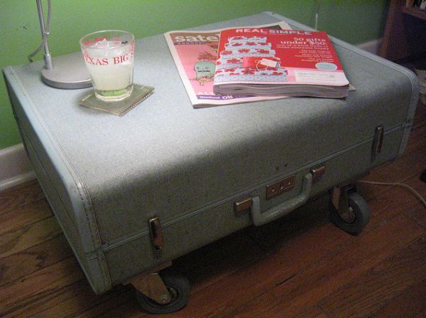 Old suitcase eco friendly tables