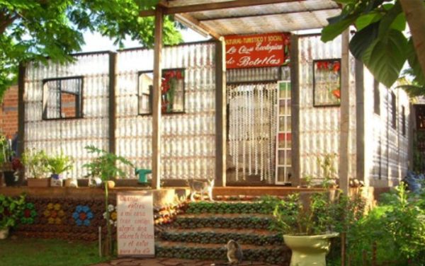 Plastic bottle house