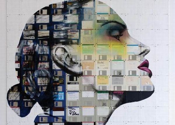 Portraits Made From Floppy Disks