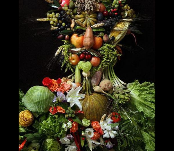 Portraits made of fruits, flowers and vegetable2