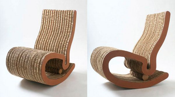 recovered cardboard chairs and tables by ana mitra