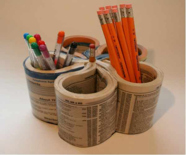 Recycle a Phone Book into a Pen Organizer