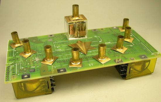 recycled circuit board hannukah menorah geekery 2