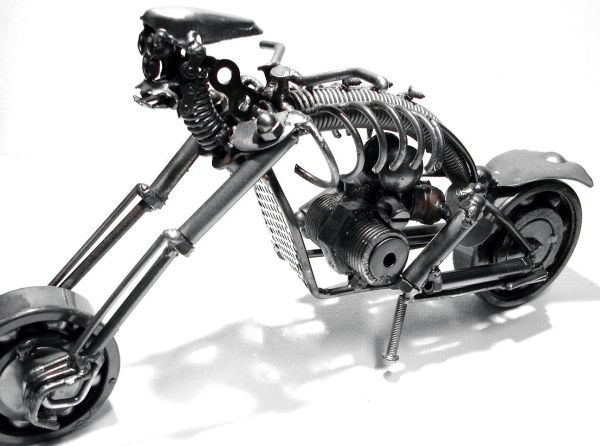 recycled metal skeleton motorcycle 2