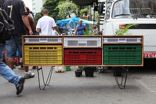 recycled shipping plastic crate furniture