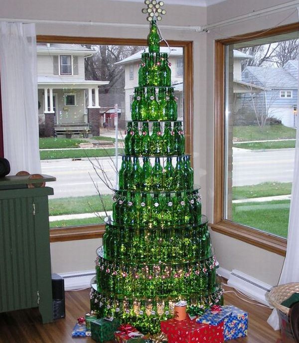 Recycled Beer Bottle Christmas Tree