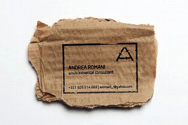 Recycled business card for an environment consultant