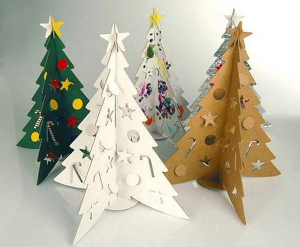 christmas trees made using recycled materials