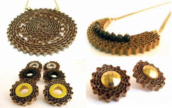 Recycled cardboard jewelry