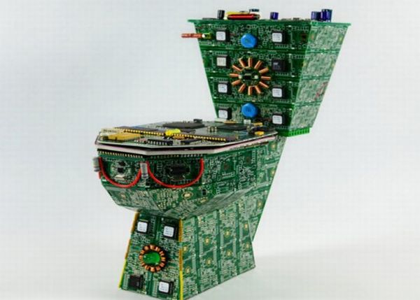 Recycled Circuit Board toilet