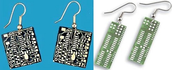 Recycled electronics jewelry