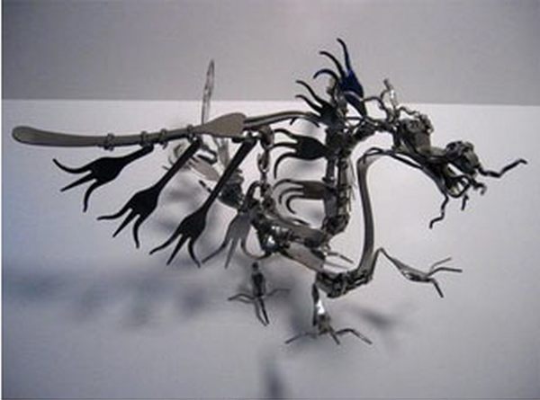 Recycled fork dragon
