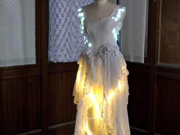 Recycled LED lit wedding gown 2