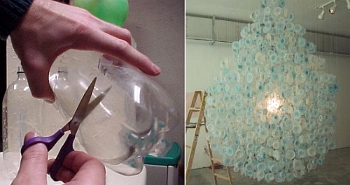 Recycled Plastic Chandelier by Stuart Haygarth