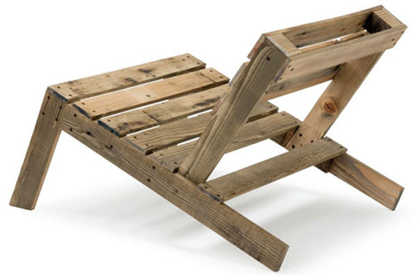 Recycled wood pallet chair