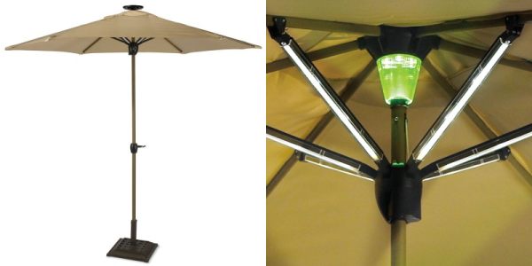 Solar Powered Lighted Patio Umbrella