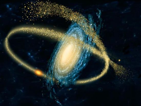 spiral galaxies fill space with remnants of galact