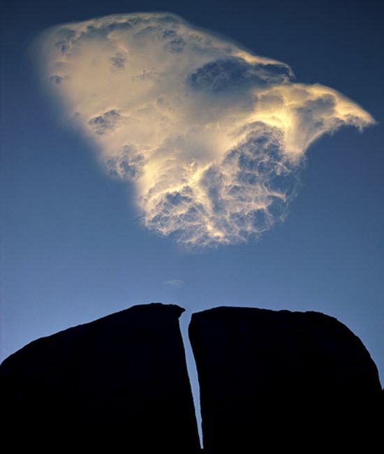 split rock and cloud