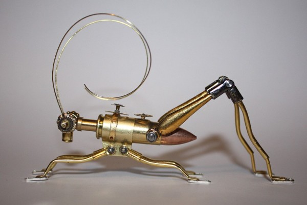 steampunk insect sculptures by tom hardwidge 600x4