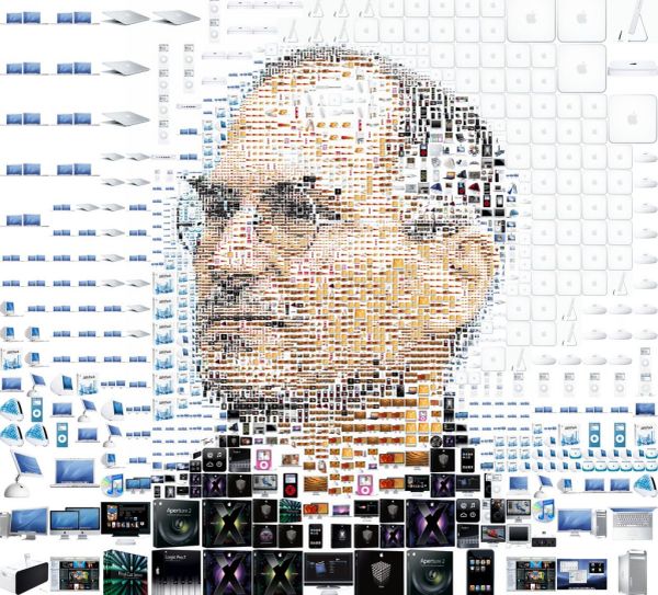 Steve Jobs Portrait Made From Apple Products