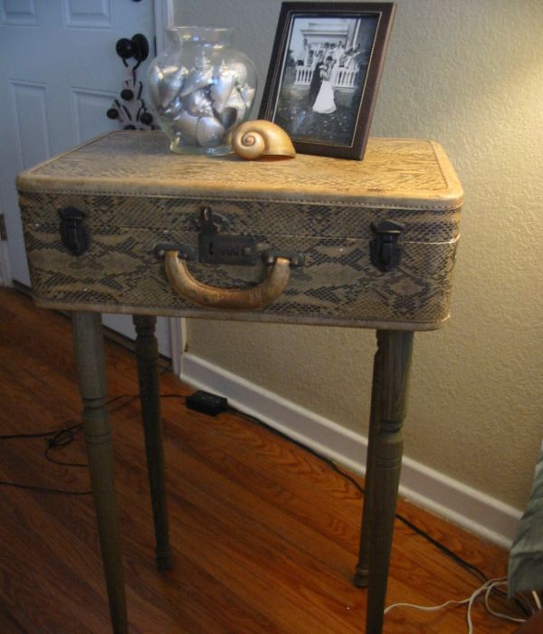 Tall suitcase table